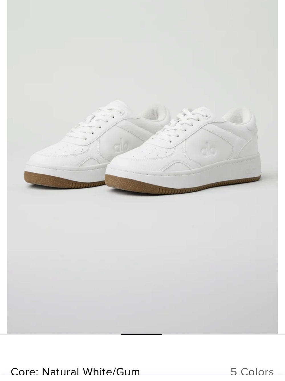 ALO Recovery Mode Sneaker Natural White with Gum Sole Women’s Size 8.5